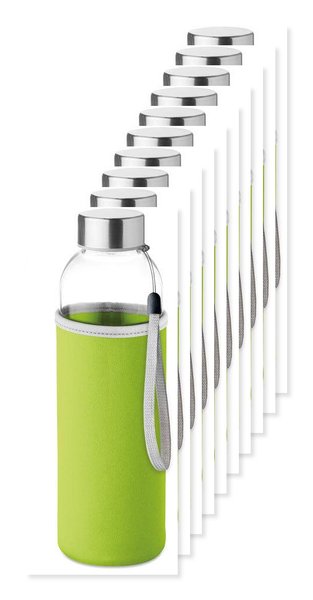 Pack de 10 GiftRetail MO9358 - UTAH GLASS Bouteille en verre 500ml