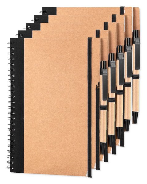 Pack de 5 Goya 30108 - Carnet A5 cartonné à anneaux avec stylo RECIKLA
