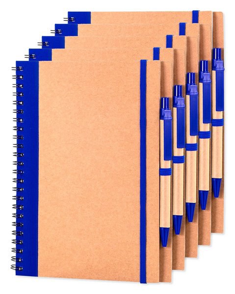 Pack de 5 Goya 30108 - Carnet A5 cartonné à anneaux avec stylo RECIKLA