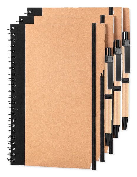 Pack de 30 Goya 30108 - Carnet A5 cartonné à anneaux avec stylo RECIKLA