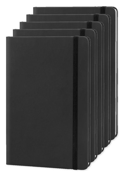 Pack de 5 Goya 30083 - Carnet A5 couverture PU, élastique, 96 pages LUXE