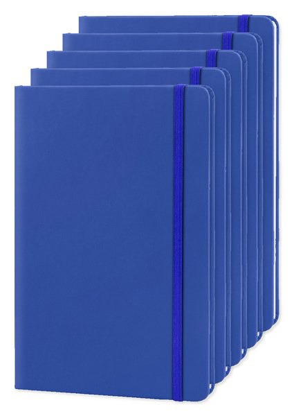 Pack de 5 Goya 30083 - Carnet A5 couverture PU, élastique, 96 pages LUXE