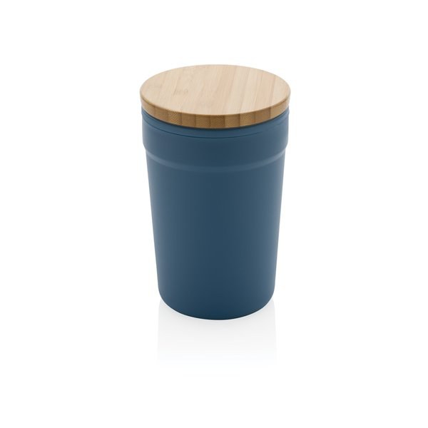XD Collection P433.29 - Tasse en PP recyclé certifié GRS avec couvercle en bambou