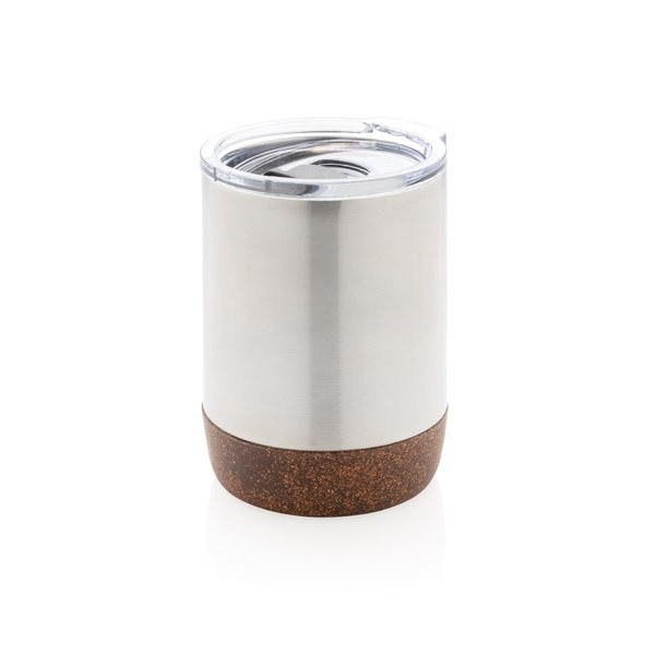 XD Collection P435.05 - Tasse à café sous vide en acier recyclé avec bouchon en liège.