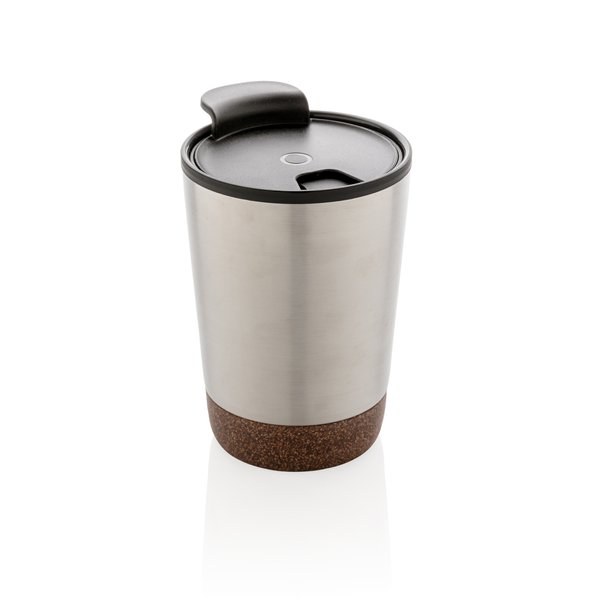 XD Collection P435.07 - Gobelet à café en acier inoxydable recyclé RCS avec liège