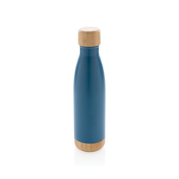 XD Collection P436.79 - Bouteille en acier inoxydable sous vide avec couvercle et fond en bambou