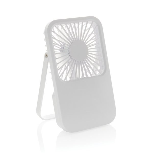 XD Collection P457.08 - Ventilateur de bureau rechargeable Aervina RCS en plastique recyclé