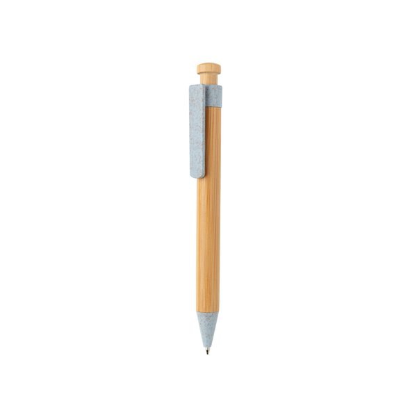 XD Collection P610.54 - Stylo en bambou avec clip en paille de blé