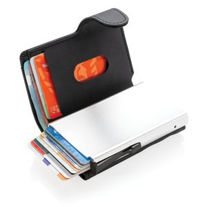 XD Collection P850.34 - Standard aluminium RFID cardholder with PU wallet