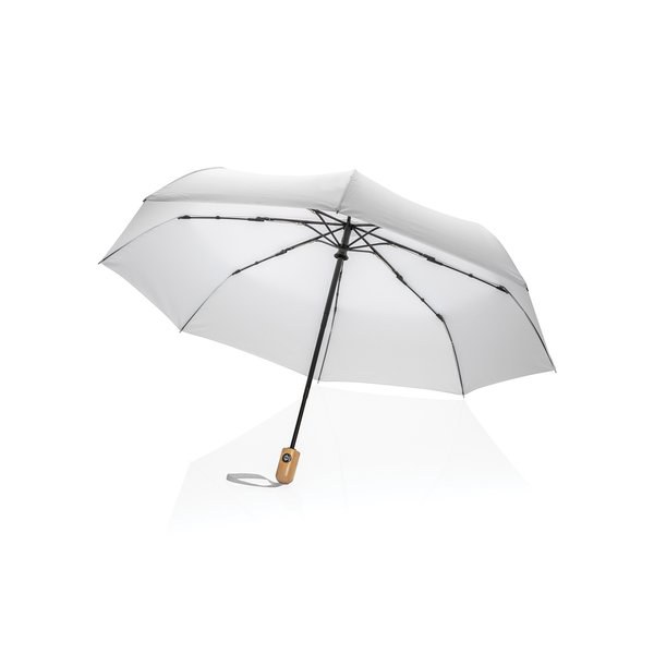 XD Collection P850.61 - Parapluie 21" Impact AWARE™ RPET 190T en bambou à ouverture/fermeture automatiques