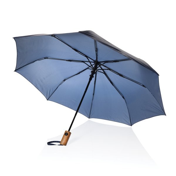 XD Collection P850.70 - Parapluie mini auto-ouvert Kaycey 21" AWARE™ RPET en bois dacacia