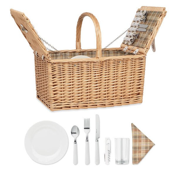 MIMBRE PLUS Panier pique-nique en osier 4 - GiftRetail MO6194