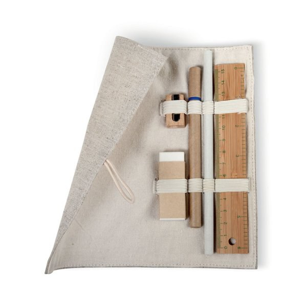 ECOSET Set décriture,pochette coton - GiftRetail MO7755