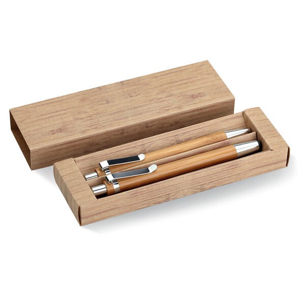 BAMBOOSET Coffret stylo et crayon en bam - GiftRetail MO8111
