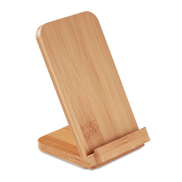WIRESTAND Chargeur sans fil en bambou    MO9692- - GiftRetail MO9692