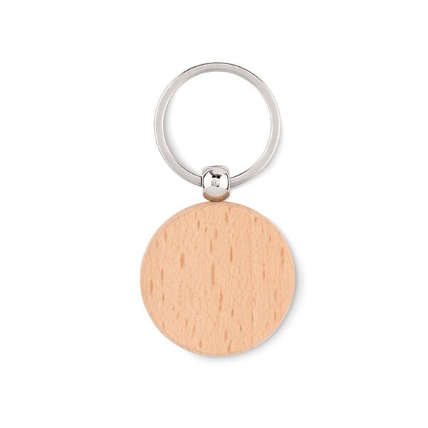 TOTY WOOD Porte-clés rond en bois - GiftRetail MO9773