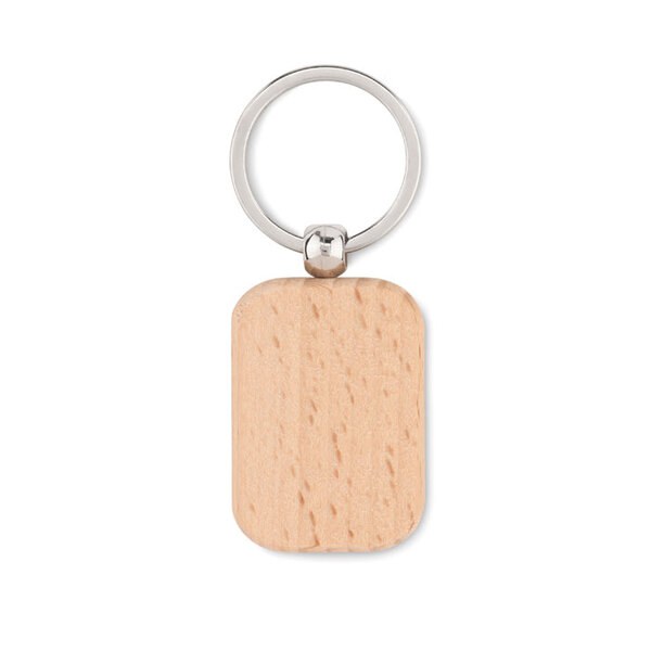 POTY WOOD Porte-clés rectangulaire  bois - GiftRetail MO9774