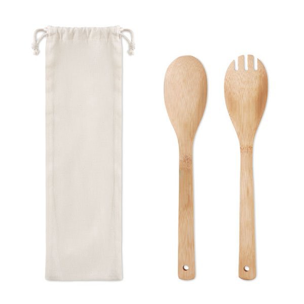 MAYEN SET Couverts à salade en bambou - GiftRetail MO9903