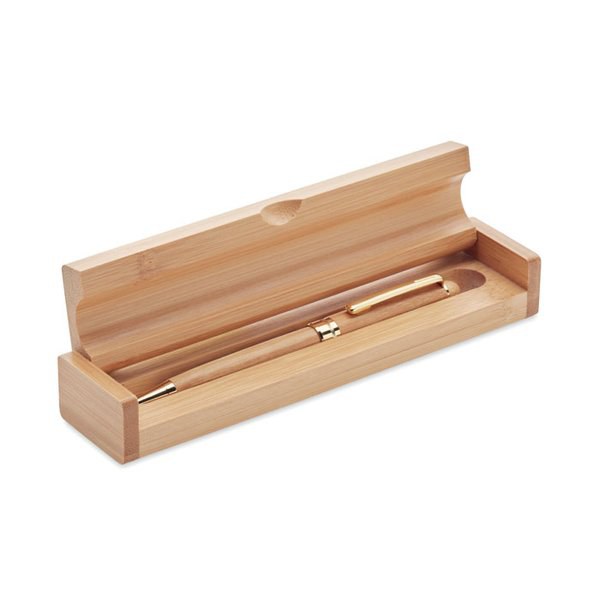 ETNA Stylo bille coffret bambou - GiftRetail MO9912