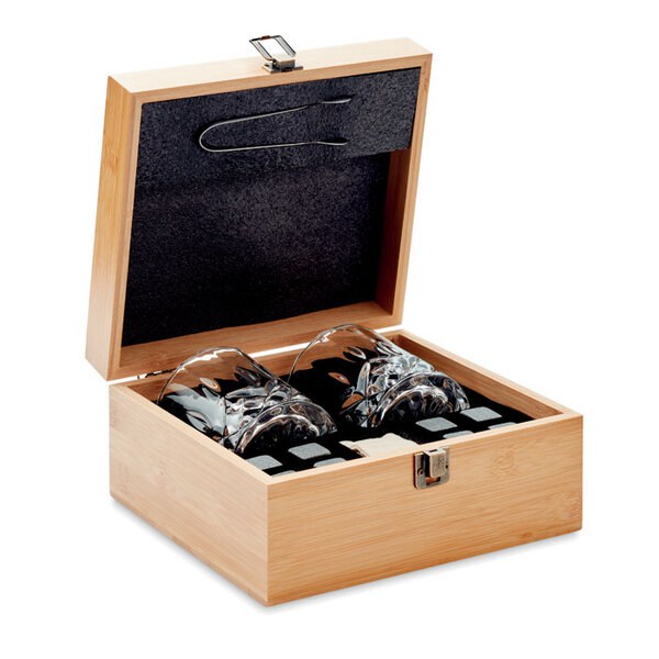 INVERNESS Set whisky avec boîte bambou - GiftRetail MO9941