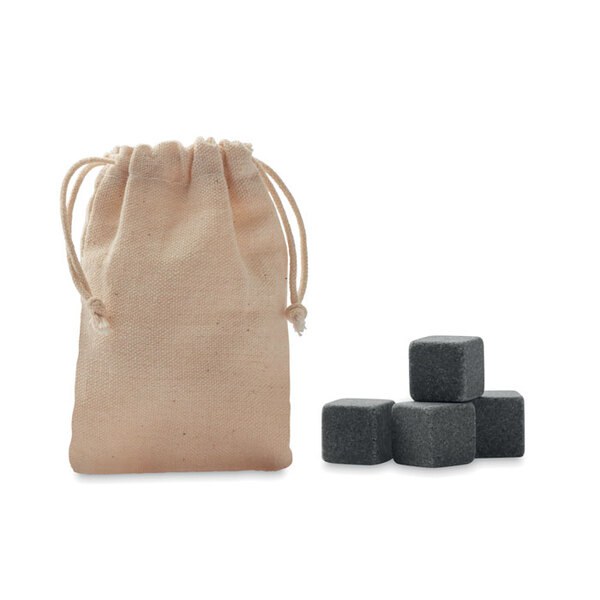 ROCKS Cube en pierre dans pochette - GiftRetail MO9943