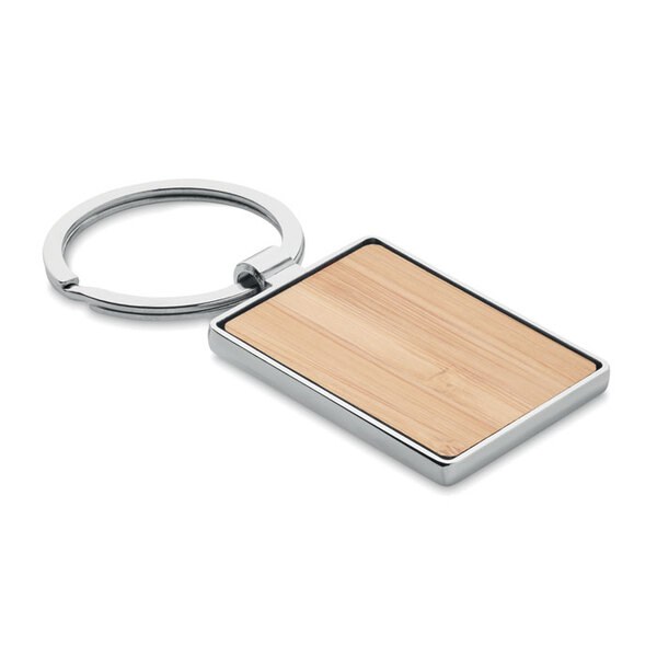 BENDIGO Porte-clés rectangle en bambou - GiftRetail MO9961