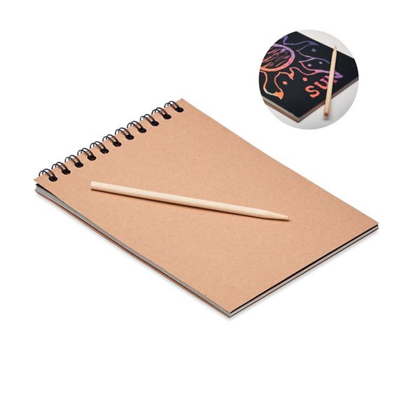 BLACK Carnet de papier à gratter - GiftRetail MO6699
