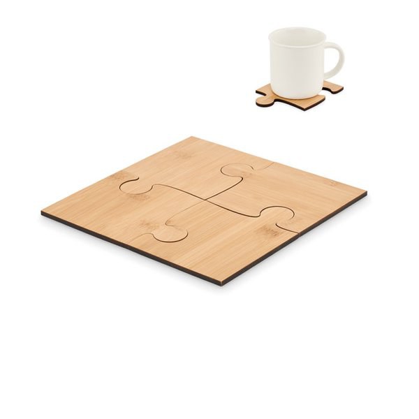 LEPY Lot de 4 sous-verres puzzle - GiftRetail MO6796