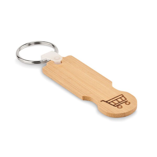 COMPRAS Porte-clés jeton en bambou - GiftRetail MO6797