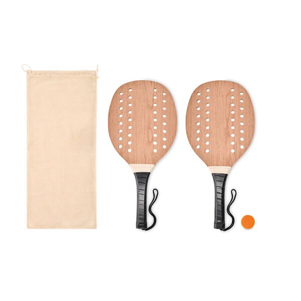 PALAS Set beach tennis en bois de ros - GiftRetail MO6846