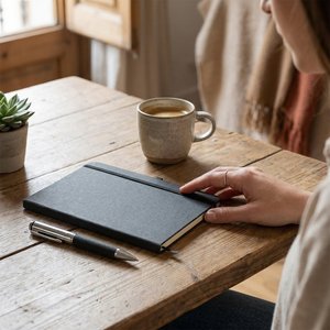 ELEGANOTE Carnet en cuir recyclé et stylo - GiftRetail MO2195