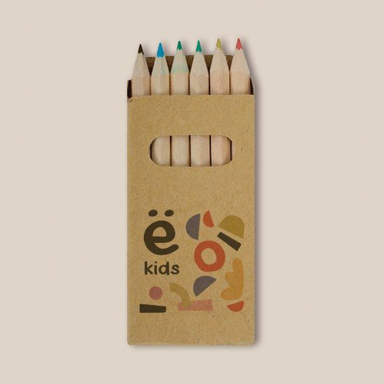 Goya 30077 - Set de 6 crayons de couleur en boîte kraft KRAFT