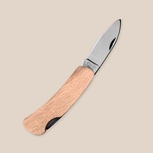 Goya 38072 - Couteau de poche compact en acier inoxydable avec manche en bois naturel HUMAN