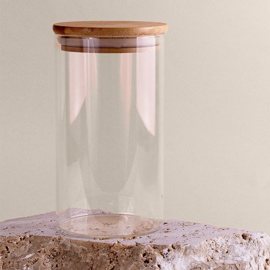 Borosilicate Glass Jar with Bamboo Lid, 650ml PRASE