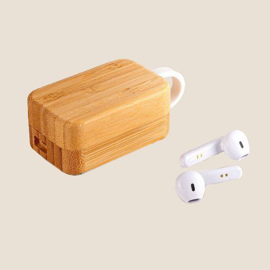 Goya 50690 - Écouteurs sans fil Bluetooth 5.0 en bambou PLAY