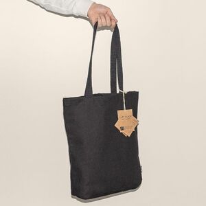 Goya 52045 - Sac en Coton Noir Fairtrade 280 gr/m² avec Anses Longues et Résistantes FAIRTRADE