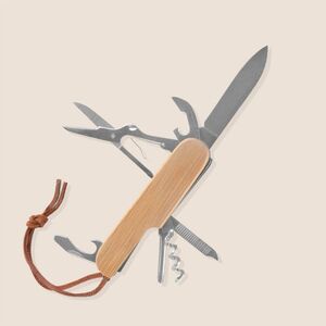 Goya 52537 - Couteau multifonction 7 fonctions acier et bambou KUBI