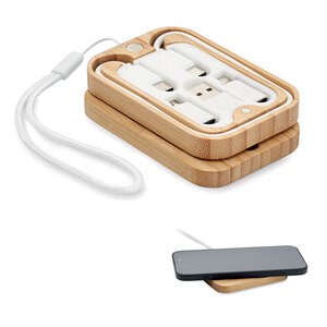 CHARGOO Chargeur sans fil 15W bambou - GiftRetail MO2450