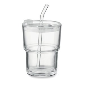 SIP Gobelet verre et paille 400ml - GiftRetail MO2502