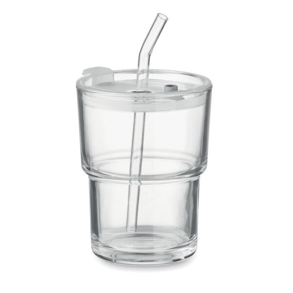 SIP Gobelet verre et paille 400ml - GiftRetail MO2502