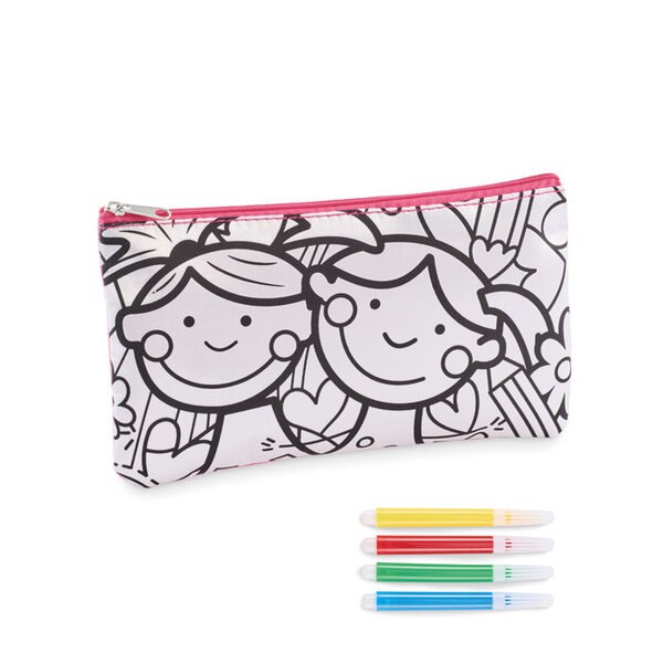 KIDDO Trousse à crayons avec feutres - GiftRetail MO2505