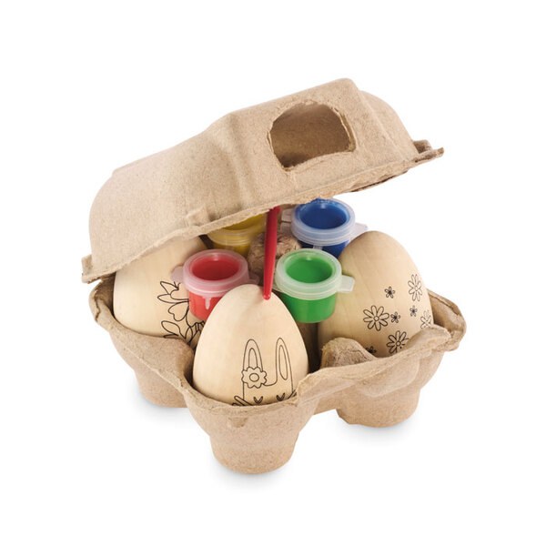 EISET Set de peinture doeufs en bois - GiftRetail MO2563