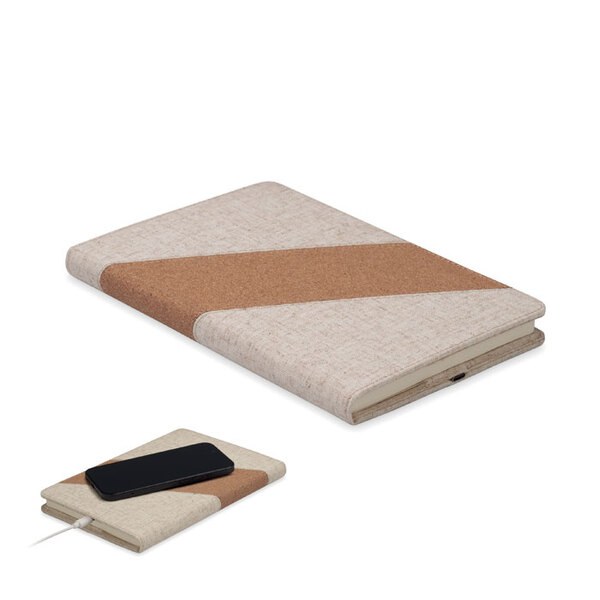 CORTONA Carnet A5 avec chargeur 15W - GiftRetail MO2734