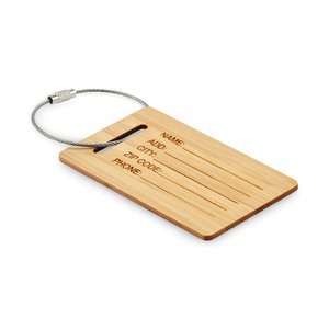 MIO Étiquette de bagage en bambou - GiftRetail MO2815