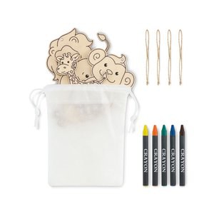 THEZOO Suspensions à colorier en bois - GiftRetail MO2968