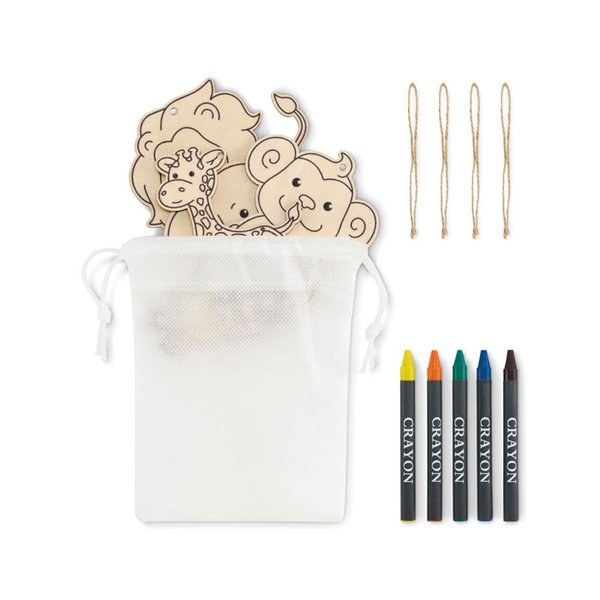 THEZOO Suspensions à colorier en bois - GiftRetail MO2968