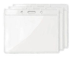 Pack de 3 GiftRetail MO8599 - BADGY Porte-Badge Transparent 10x8 cm Pratique
