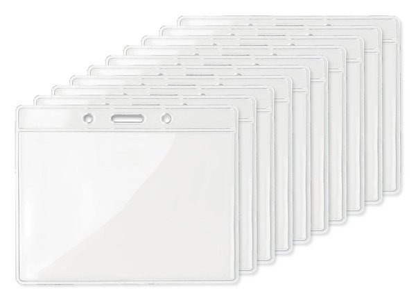 Pack de 10 GiftRetail MO8599 - BADGY Porte-Badge Transparent 10x8 cm Pratique
