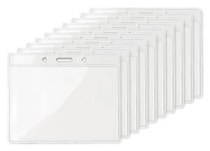 Pack de 100 GiftRetail MO8599 - BADGY Porte-Badge Transparent 10x8 cm Pratique