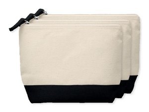 Pack de 3 GiftRetail MO9815 - KLEUREN Trousse en coton bicolore